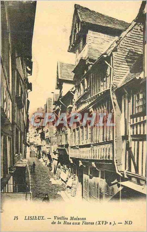 Old Postcard Lisieux 15 old houses from the street to F�vres (xvi s)