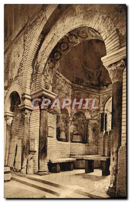 Old Postcard Poitiers Interior Of Baptistry St John Museum Merovingian