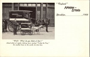 Advertising, Abraham and Straus Delivery Wagon, Brooklyn NY c1908 Postcard P56