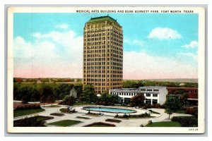 Vintage 1930's Postcard Medical Arts Building Burk Burnett Park Fort Worth Texas