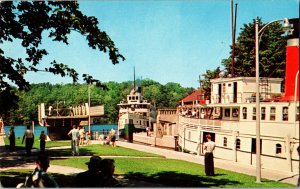 Cruise Boats in the Locks Port Carling Muskoka Lakes Ontario C1950s Vintage PC