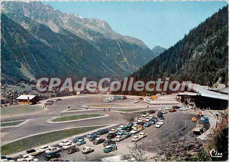 Modern Postcard Mont Blanc Tunnel Chamonix Access Platform and Red Needles