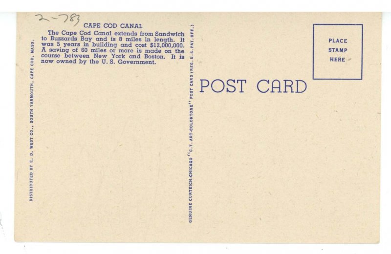 MA - Cape Cod. Cape Cod Canal Bridge at Sagamore ca 1940