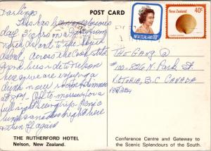 The Rutherford Hotel Nelson New Zealand Vintage Postcard D41 *As Is