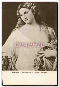 Old Postcard Florence Uffizi Gallery Flora Tiziano