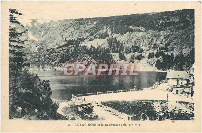 Old Postcard The Black Lake and the Restaurant