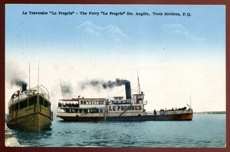 dc1155 - TROIS RIVIERES Quebec Postcard 1910s Steamer Ferry LE PROGRES