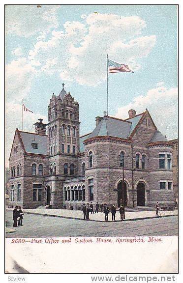 Exterior, Post Office and Custom House, Springfield, Massachusetts,  00-10s