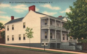 Vintage Postcard 1930's Cornwallis Headquarters Wilmington North Carolina NC