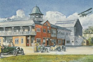 Brooklands F1 Motor Racing Museum Painting Postcard