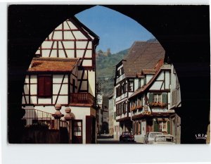 Postcard Maisons pittoresques et château Saint Ulrich, Ribeauvillé, France