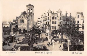 Tetuan Morocco Plaza de la Iglesia Real Photo Vintage Non PC Back JF685564