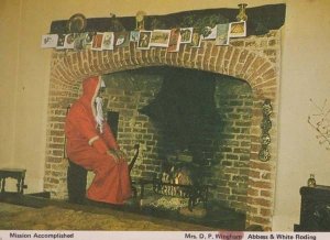 White Roding nr Braintree Essex Windmill Christmas Santa Claus Lookout Postcard