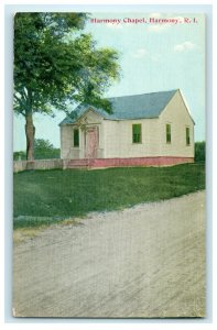 1914 Harmony Chapel, Harmony, Rhode Island RI Antique Postcard