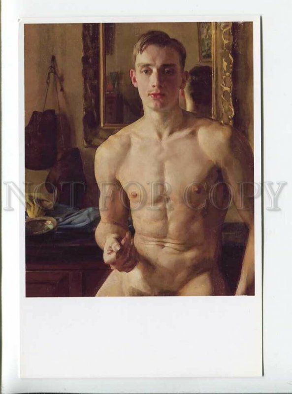 3177814 RUSSIA Konstantin Somov The Boxer nude man postcard