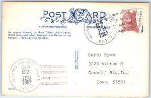 1982 Grand Junction, IA Post Office Cancel Postcard Town USPO Iowa History A268