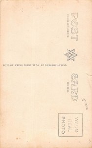 J85/ Pendleton Oregon RPPC Postcard c1910 Trail Monument High School 105