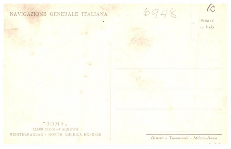 Steamer Roma , N.G.I.