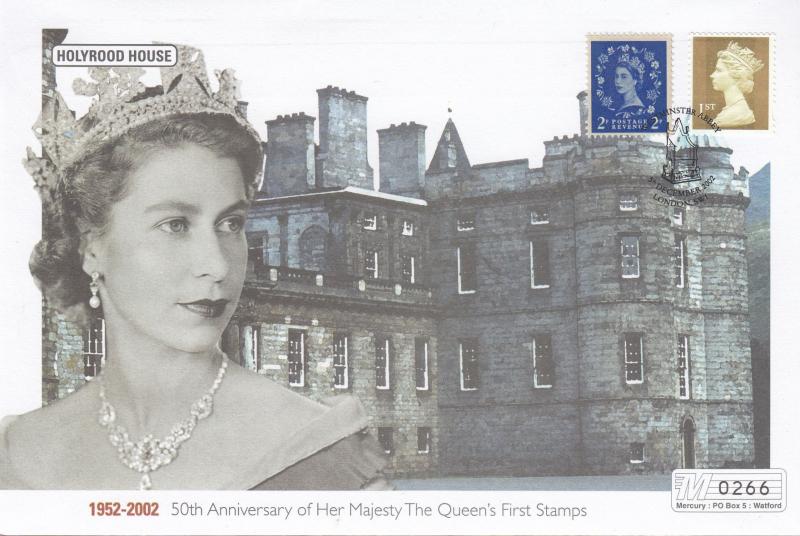 Holyrood House Queen Elizabeth II Golden Jubilee Rare Stamp 50th Anniversary FDC