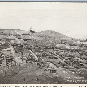 c1950s Victor CO Birds Eye City of Mines Art Repro Photo Print Hileman 1911 A201