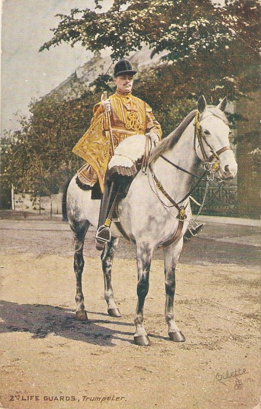 The 2nd Life Guards. Trumpeter. Horse Tuck Oilette Postcard # 9426