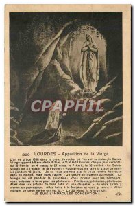 Old Postcard Lourdes Apparition of the Virgin