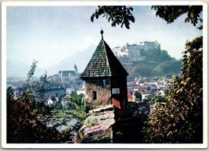 Salzburg vom Imberg Austria Castle Buildings Postcard