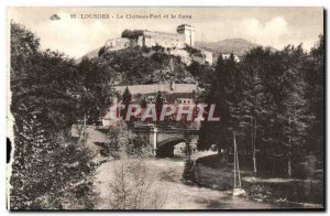 Old Postcard Lourdes Le Chateau Fort and the Gave