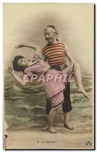 Fantasy - Couple - Marin - dancing with sailor Old Postcard