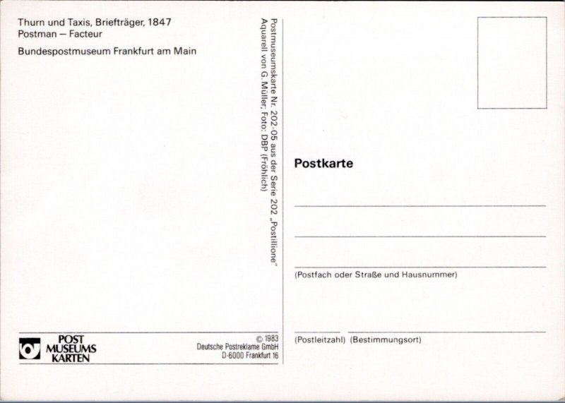 Postcard GER Art - Thurn und Taxis, postman