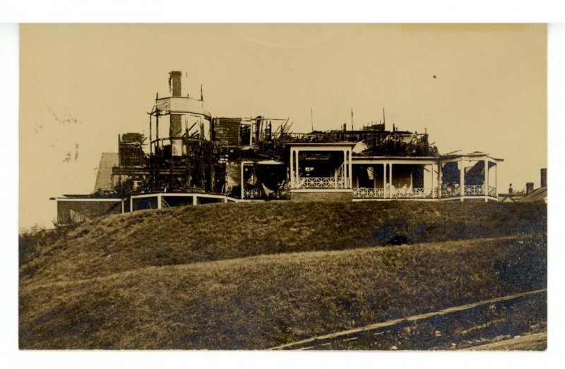 ME - Skowhegan. Fire Ruins of Victorian Style Hotel or Residence  *RPPC