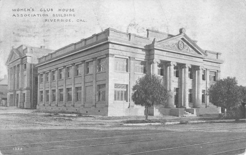 Riverside California Womens Club House Association Bldg Antique Postcard K32349