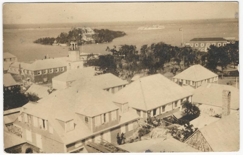 Danish West Indies, Real Photo Postcard of a View of of St. Thomas, Used in 1916