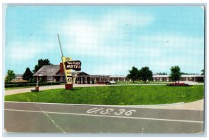 1960 New Plaza Motel Roadside US 36 Belleville Kansas KS Posted Vintage Postcard