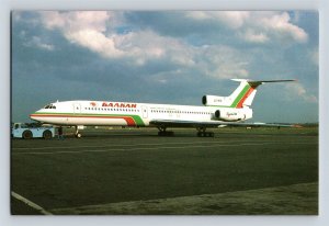 Aviation Airplane Postcard Bulgarian Airlines Tupolev Tu-154A LZ-BTK Balkan K16