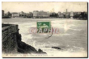 Old Postcard Dinard The Beach of the Lock one day Tempete