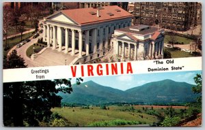 Postcard Richmond Virginia VA State Capitol Blue Ridge Peaks 1960s Chrome