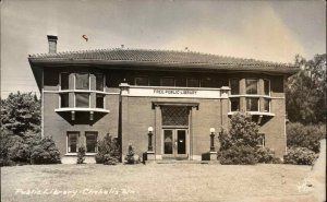 Chehalia Washington WA Public Library Real Photo Vintage Postcard