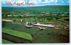 HILO, Hawaii HI ~ Aerial View HILO AIRPORT Airplanes c1960s Postcard