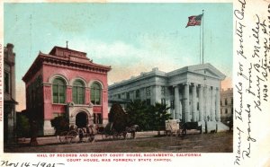Hall Of Records County Court House Sacramento California Vintage Postcard 1900's