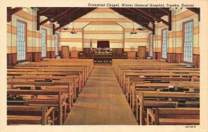 TOPEKA, KS Kansas  PROTESTANT CHAPEL~Winter General Hospital   c1940's Postcard