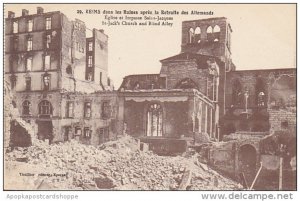 France Reims dans les Ruines apres la Retraite des Allemands Eglise et Impass...