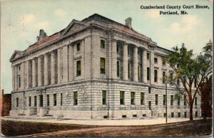 Postcard of New Cumberland County Court House, Portland Maine Linen K14