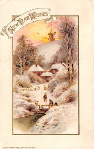 New Year Wishes Winter Scene 1916 