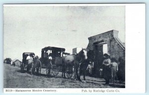 MATAMOROS MEXICO CEMETERY ~ Entrance Horse Drawn ca 1910s  Postcard