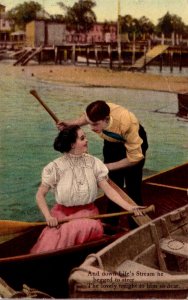 Romantic Couple In Canoe