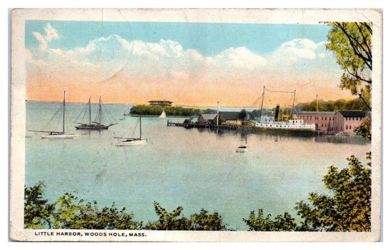 Early 1900s Little Harbor, Woods Hole, MA Postcard