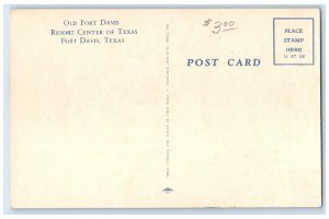 c1930's View Of Officer's Row At Old Fort Davis Texas TX Vintage Postcard