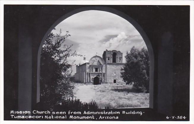 Arizona Tumacacori National Monument Mission Church Seen From Administration ...