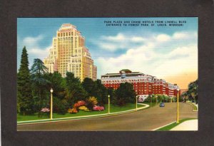 MO Park Plaza Chase Hotel St Louis Missouri Linen Postcard Forest Park
